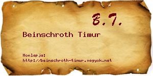 Beinschroth Timur névjegykártya